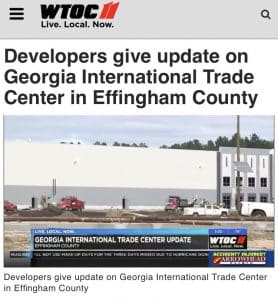 Georgia International Trade Center Update featured on WTOC News